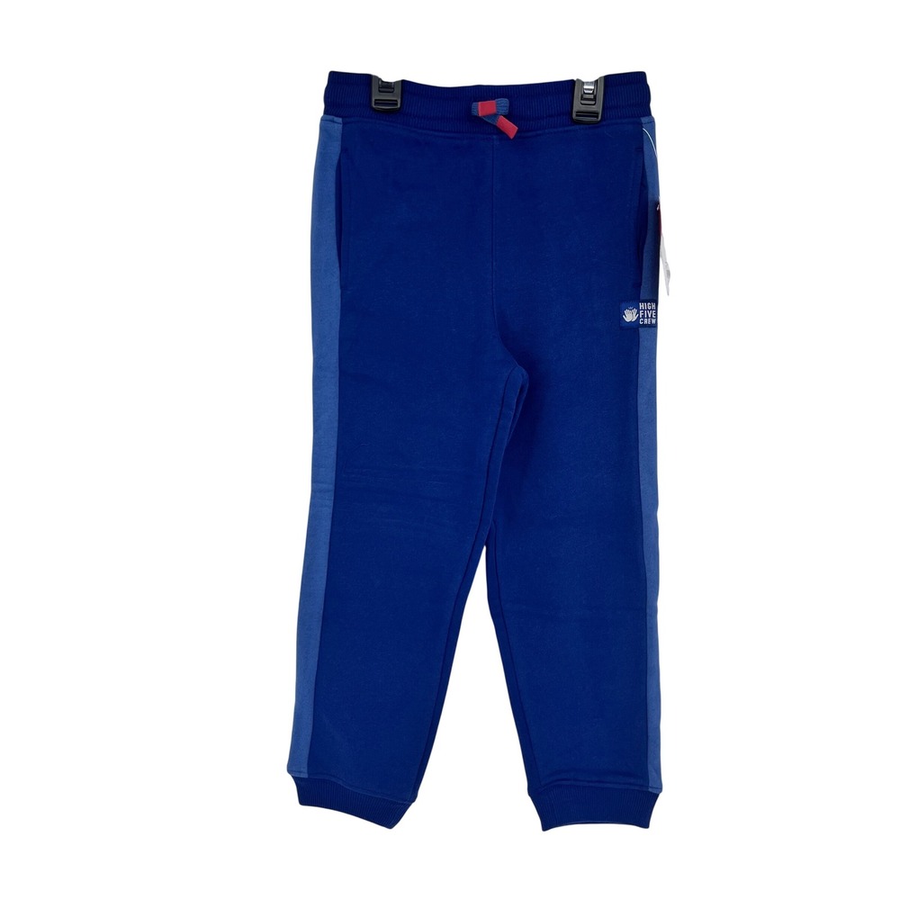 Fleece Joggers Boys Size‎ 6 Blue Side Stripe Elastic Waist Sporty Activewear
